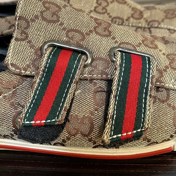 VTG Gucci Fashion GG Monogram Canvas Velcro Sneakers size 46 - Picture 9 of 16